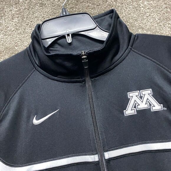 Minnesota Golden Gophers Jacket Adult Small Black Track Full Zip Nike Mens - Picture 3 of 12